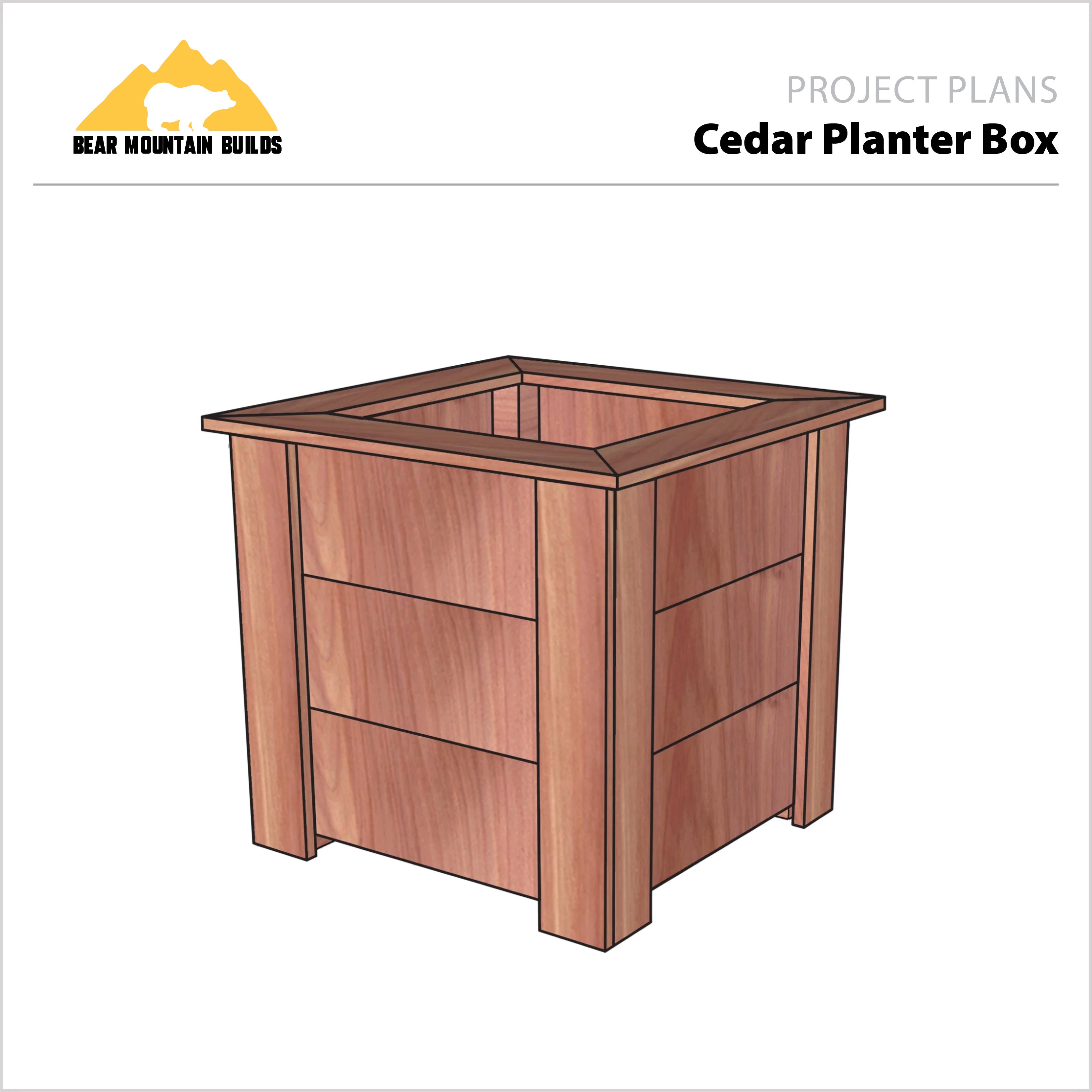 cedar hanging planter box plans Cedar Planter Box – Bear Mountain Builds