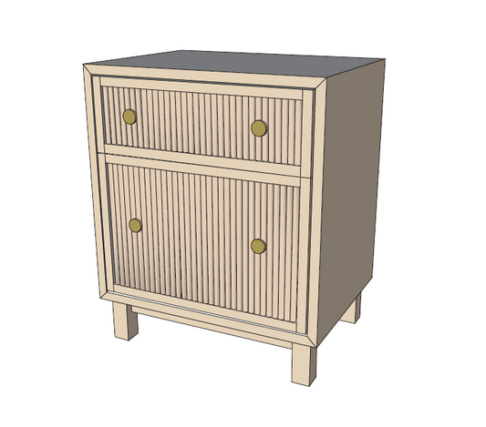 Fluted Bedside Table