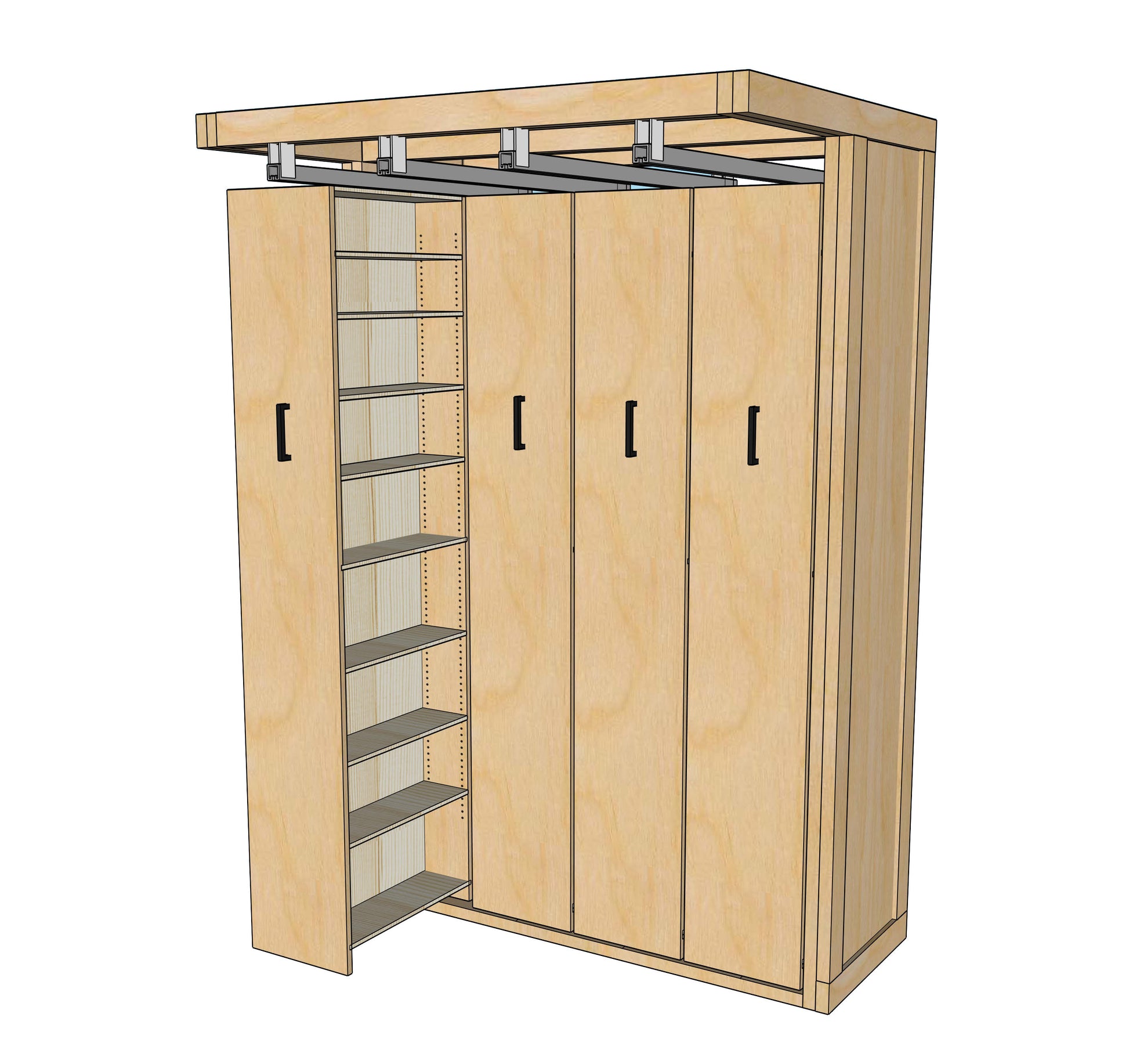 Vertical Sliding Storage Shelves – Bear Mountain Builds